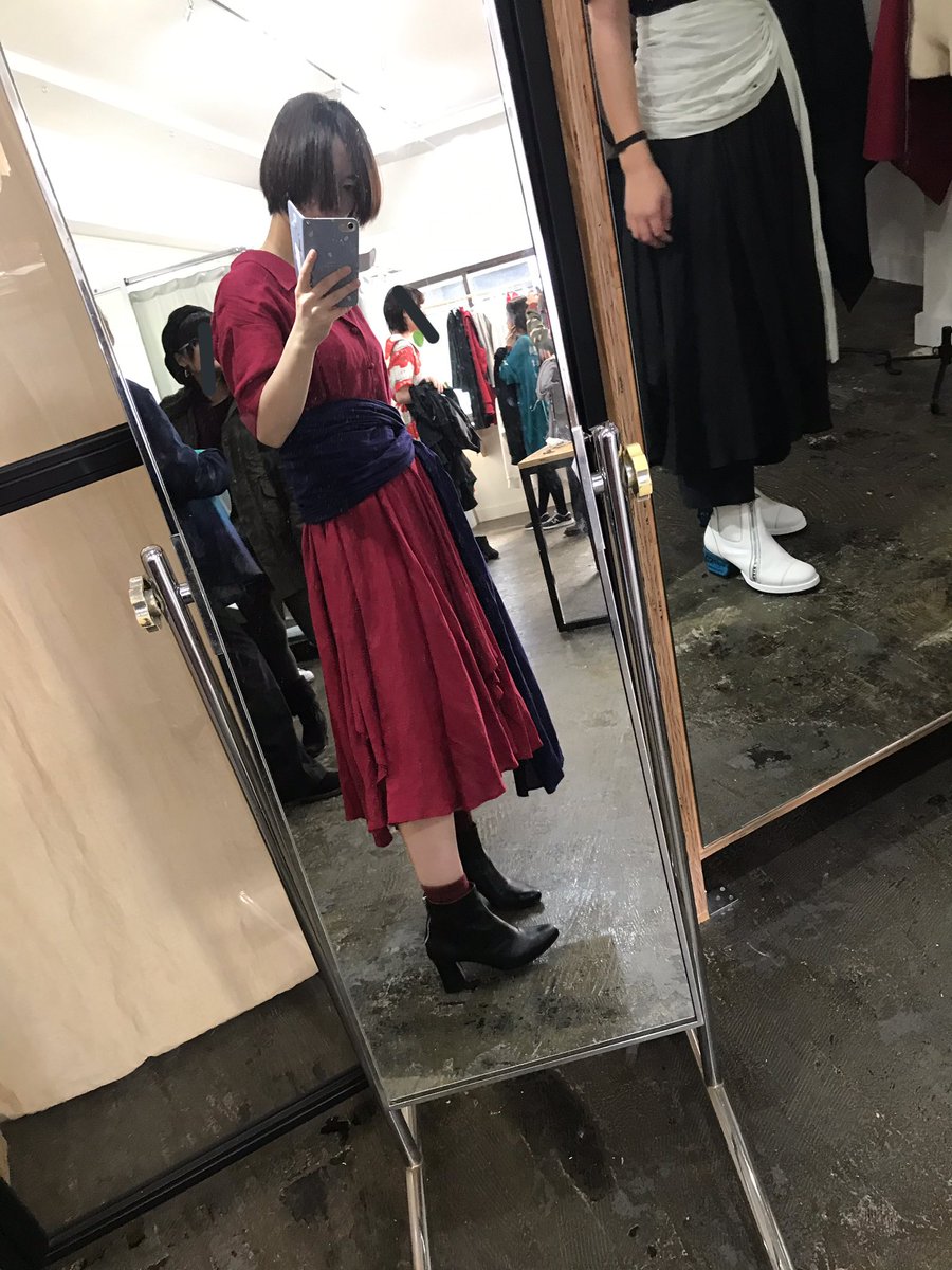 hazama さんざめかし合うワンピース(red×navy)