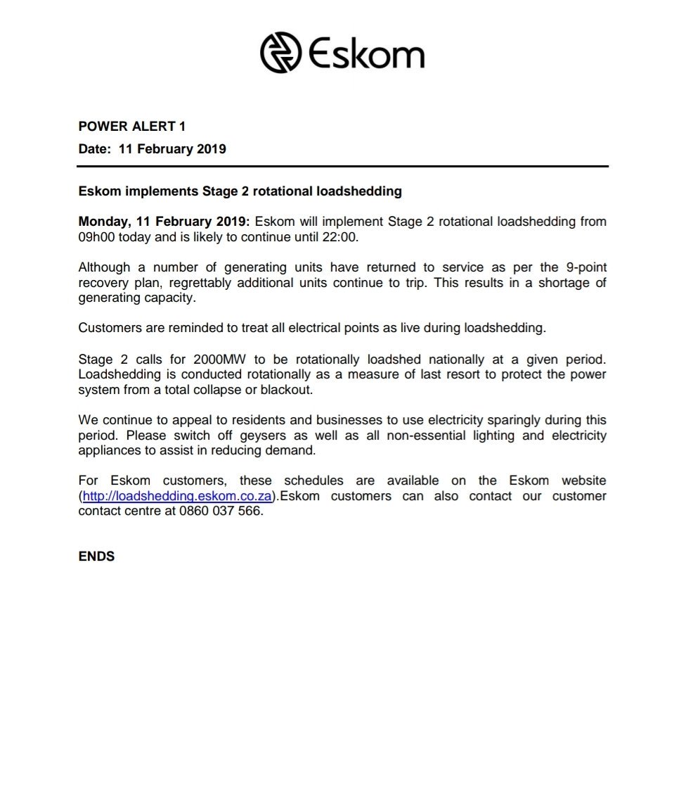 Eskom_SA tweet picture