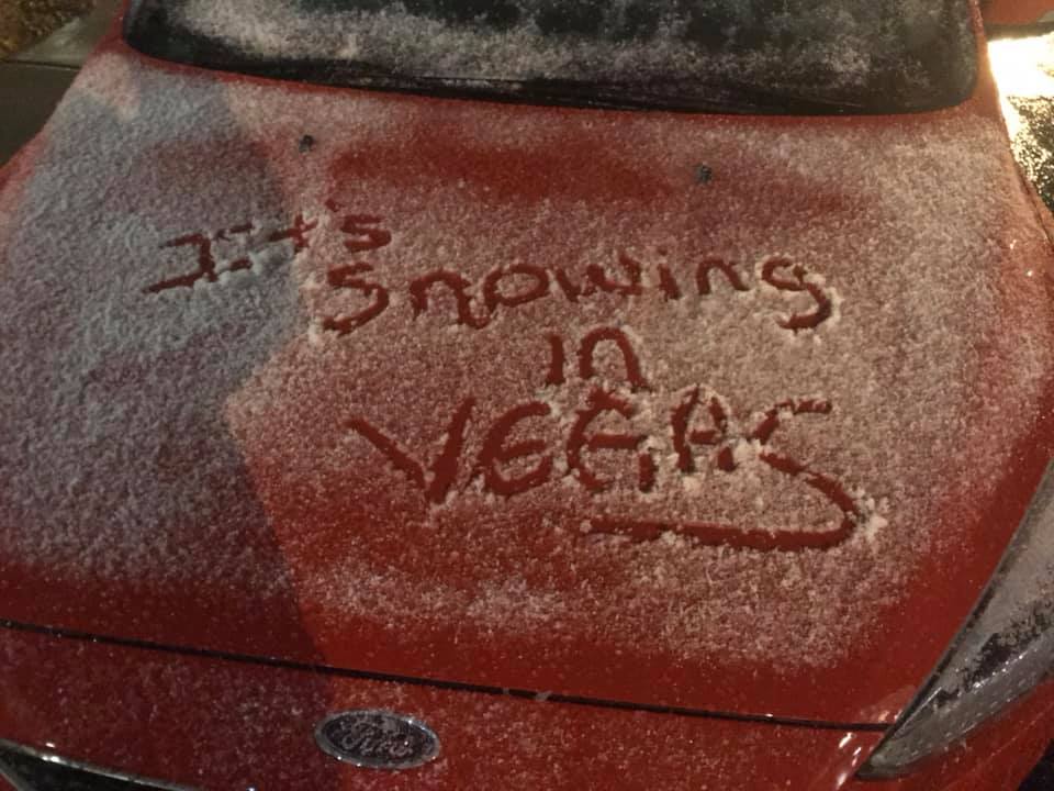 #PHOTOS: It's snowing in Vegas! Here are some of our favorite photos sent by FOX5 viewers tonight in the northwest valley. 💓