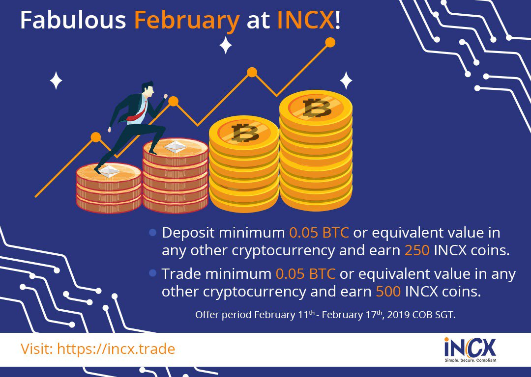 #fabfeb #trademore #earnmore #goincx #bitcoin #ethereum #altcoin
#cryptotocrypto #highestcapacitycryptoexchange #happytrading 
Terms and Conditions :
support.incx.trade/hc/en-us/artic…