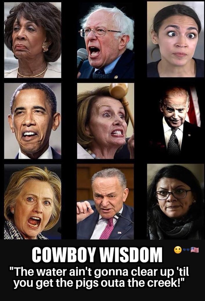 Every facet of our government has been compromised.
House, Senate, Presidency
Six of the worst are pictured below. How our great country could end up with the likes of these in ANY public office is a disgrace & an embarrassment.
Thank God for @realDonaldTrumpπ
#DrainTheSwamp