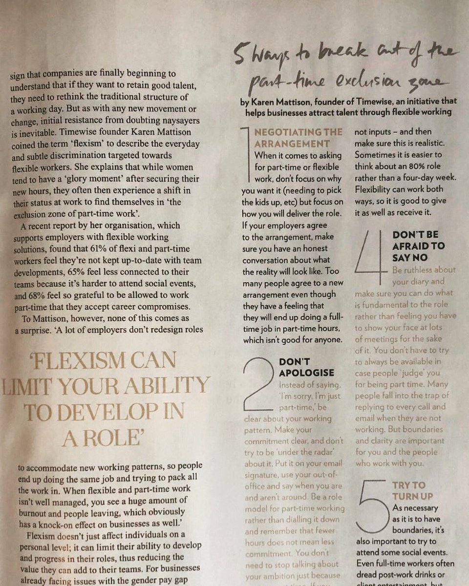 How To Fight Flexism - feature on our #PartTimeExclusion report in this month’s <a href="/RedMagDaily/">Red Magazine</a>, out now, feat. <a href="/KarenMattison/">Karen Mattison</a>. Thank you to <a href="/radhikasanghani/">Radhika Sanghani</a> for letting us bring this important issue to life #flexism #everydayflexisn #parttime #FlexibleWorking #work #culture
