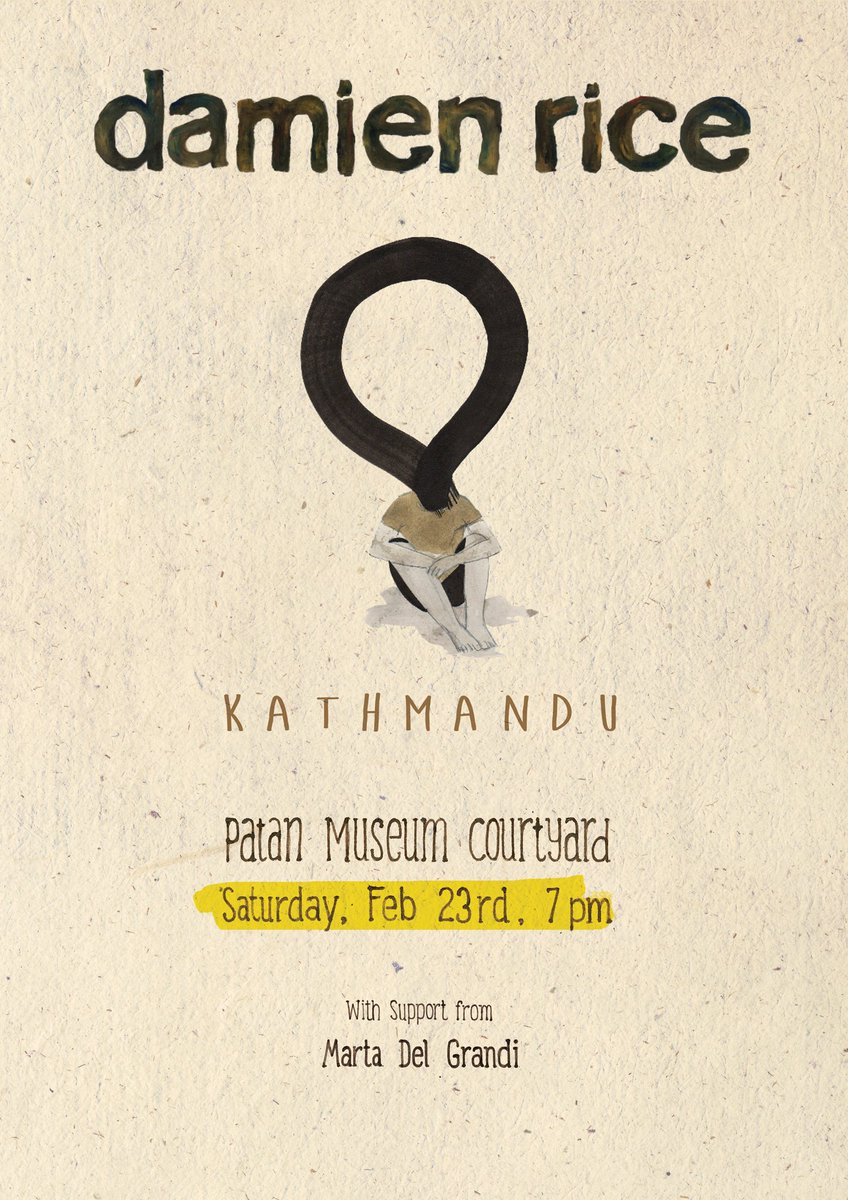 DamienRice's tweet image. *JUST ANNOUNCED* - Damien will be performing at Patan Museum Courtyard, Kathmandu on Feb 23rd. 

Support from @martarosamusic

Tickets - pre-sale only, available from Feb 13th at:
General Store, Jhamsikhel 
HUB, Thamel
Everfresh, Panipokari

(2500 Npr Standard, 2000 Npr Students)