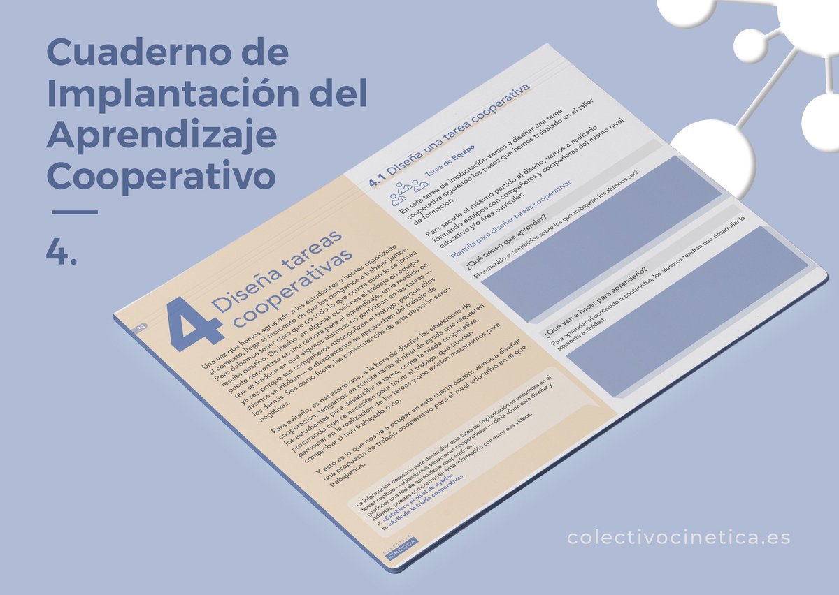 Para hacer #AprendizajeCooperativo, no basta con agrupar a los alumnos y pedirles que hagan cosas juntos: es necesario que diseñemos una situación de trabajo que promueva la cooperación. Este documento te ofrece las claves para hacerlo. Descarga: bit.ly/2FHX0Wy