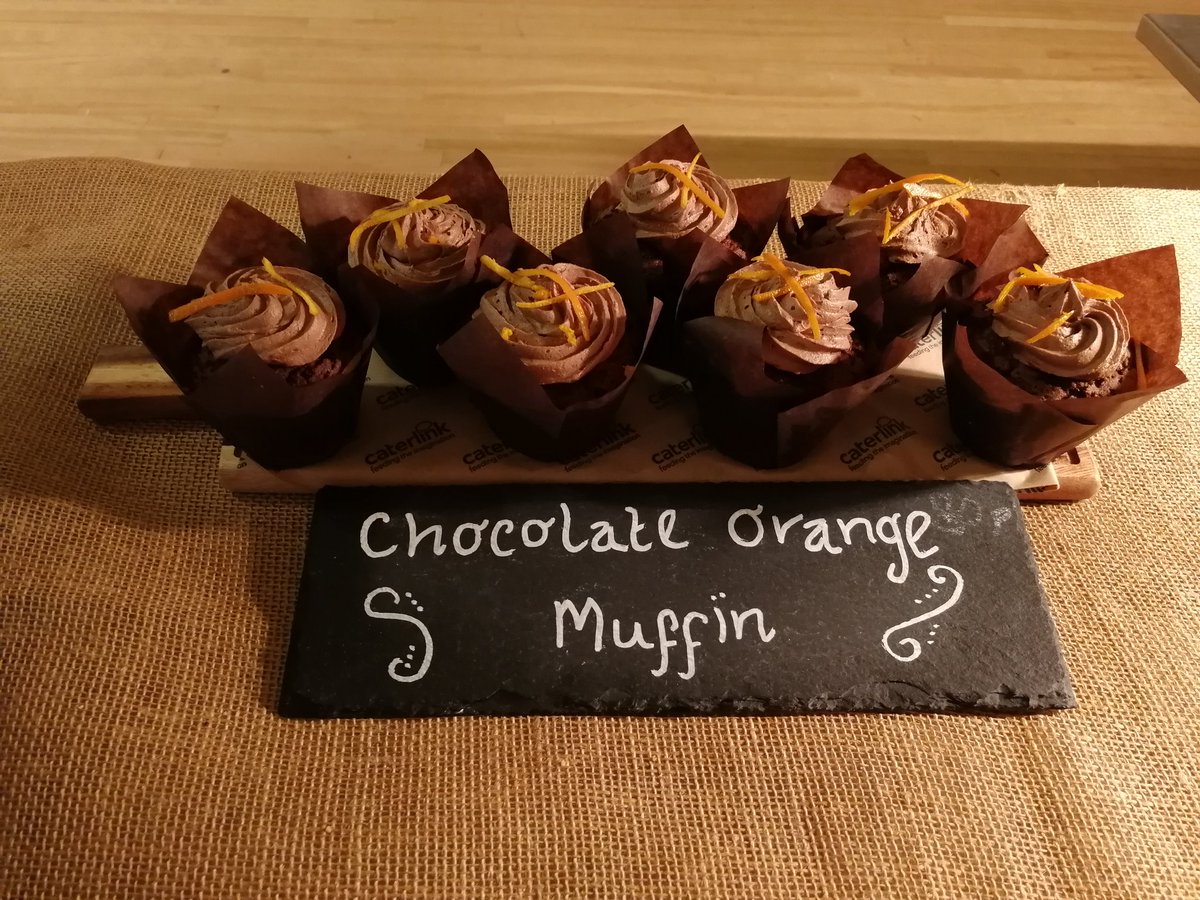 Chocolate Orange Muffin @ Broadoak College#lunch pudding