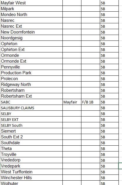 CityofJoburgZA's tweet photo. Stage 4 #LoadShedding affects the following areas^TK https://t.co/paFHOpvKlD