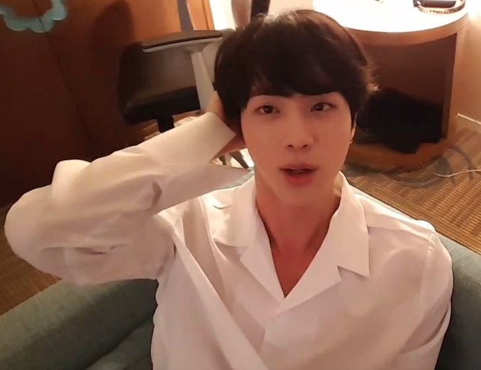 CLOSED) on X: jin in just a basic white shirt is really something