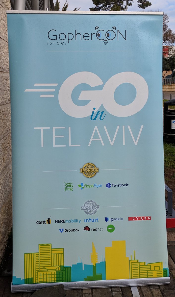 oryband's tweet image. Here we go, first #golang convention in #Israel! First presentation by @francesc about Go contracts and how they differ from interfaces #gopherconil