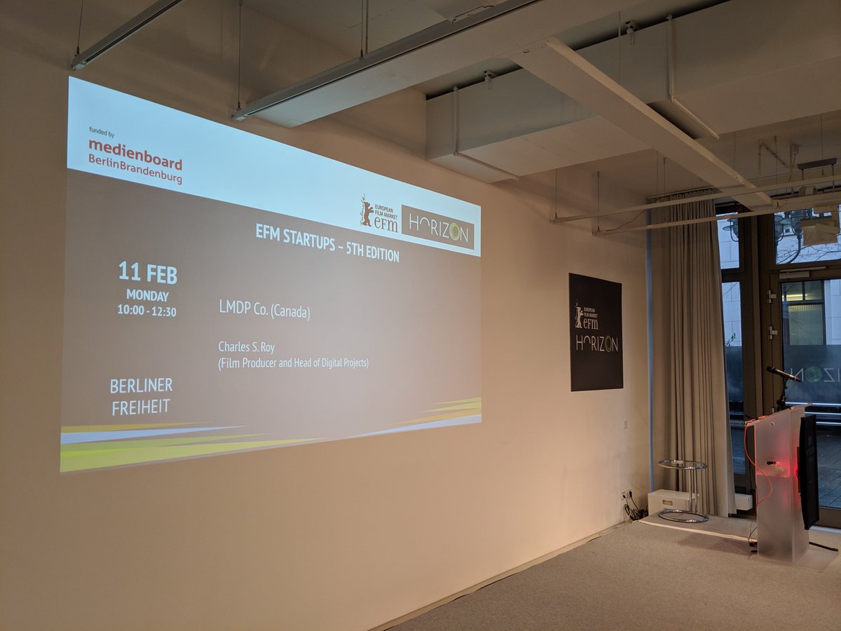 Today is Pitch Day for CS Roy, Producer <a href="/Lamaisondeprod/">La maison de prod</a> and co-founder of LMDP Co, one of the 10 startups selected at #EFMStartups2019! <a href="/berlinale/">Berlinale</a> @la_SODEC <a href="/CMF_FMC/">Canada Media Fund</a> <a href="/StorytekHub/">Storytek Hub</a> efm-berlinale.de/en/horizon/pro…
