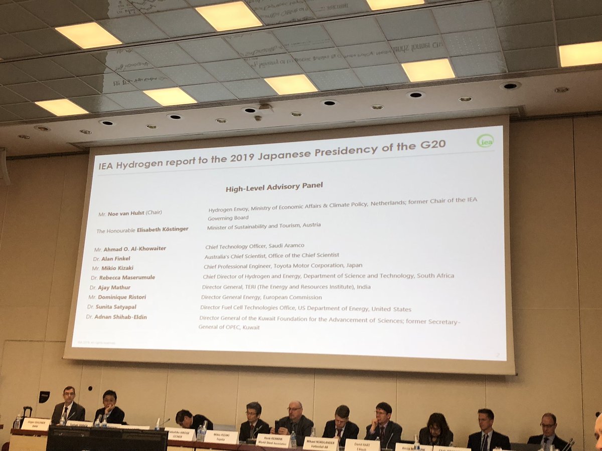 Executive Director <a href="/IEA/">International Energy Agency</a> @IEABirol kicks off workshop #hydrogen preparing #G20 report on #hydrogen 4 presidency #Japan: ‘this time we think #hydrogen may well take off’. Happy to chair eminent advisory panel for this report.