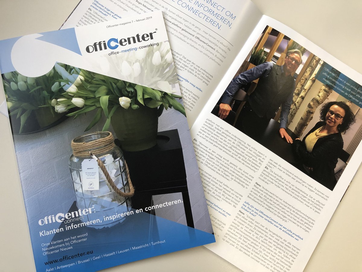Lees alles over OfficenterConnect in het nieuwe Officenter magazine... 
Let’s Connect! #officenter #officenterconnect #informeren #inspireren #connecteren #schakelprincipe #verbinden #officemates