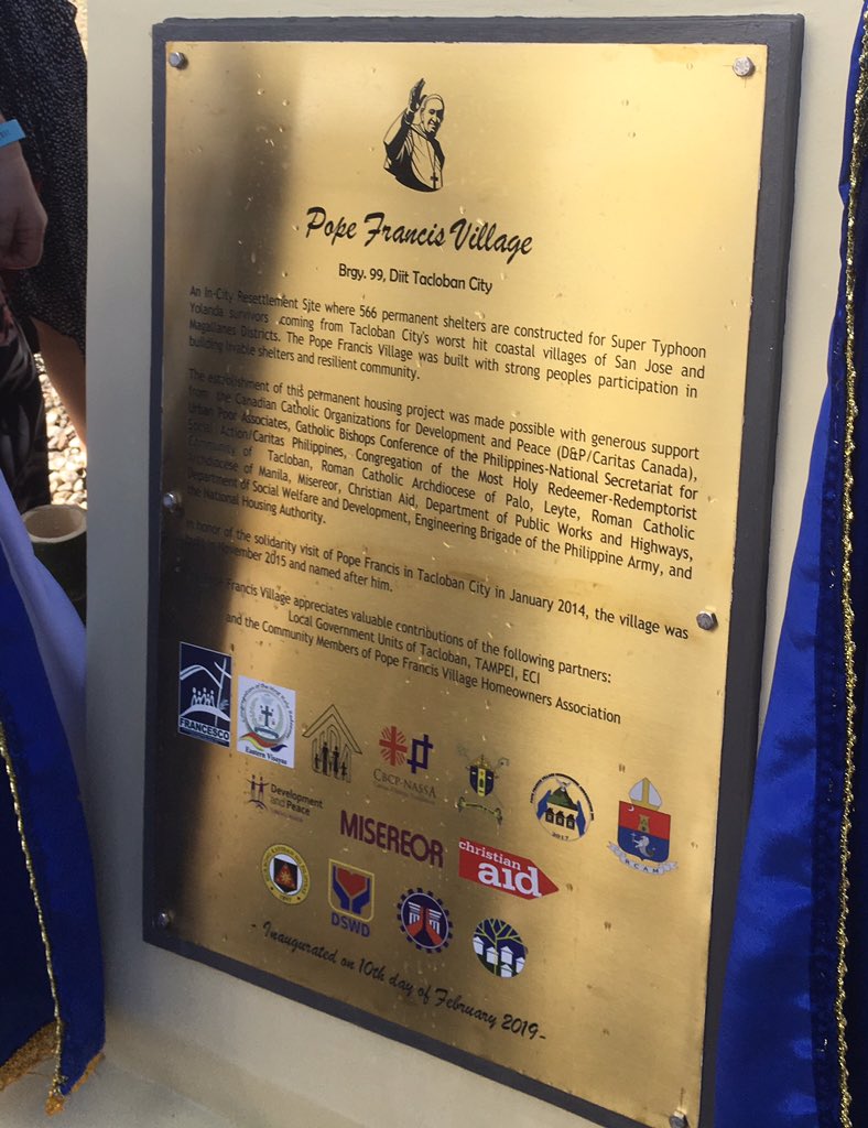 antiliesite's tweet photo. Momentous day and great celebration: the Inauguration of the #popefrancisvillage - an example of a resilient,  community-driven and near-city relocation that allows the survivors in charge of their recovery and reconstruction. @DevPeace https://t.co/mln8ONo0iM
