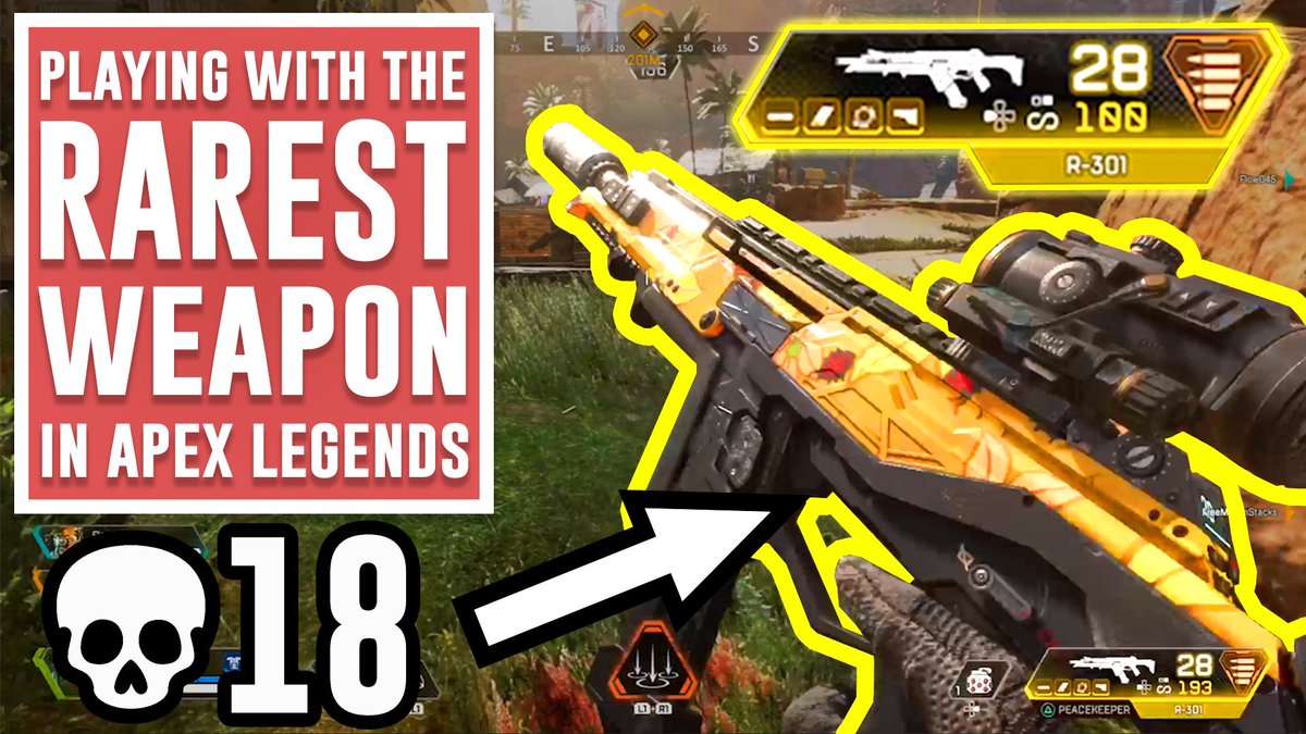 StadiaCentral's tweet photo. NEW VIDEO: Using the rarest weapon in Apex Legends... This thing is something else. 😳👉 https://t.co/vhxcy7rjSk 🔫 #apexlegends #battleroyale https://t.co/Zp00sHuIae
