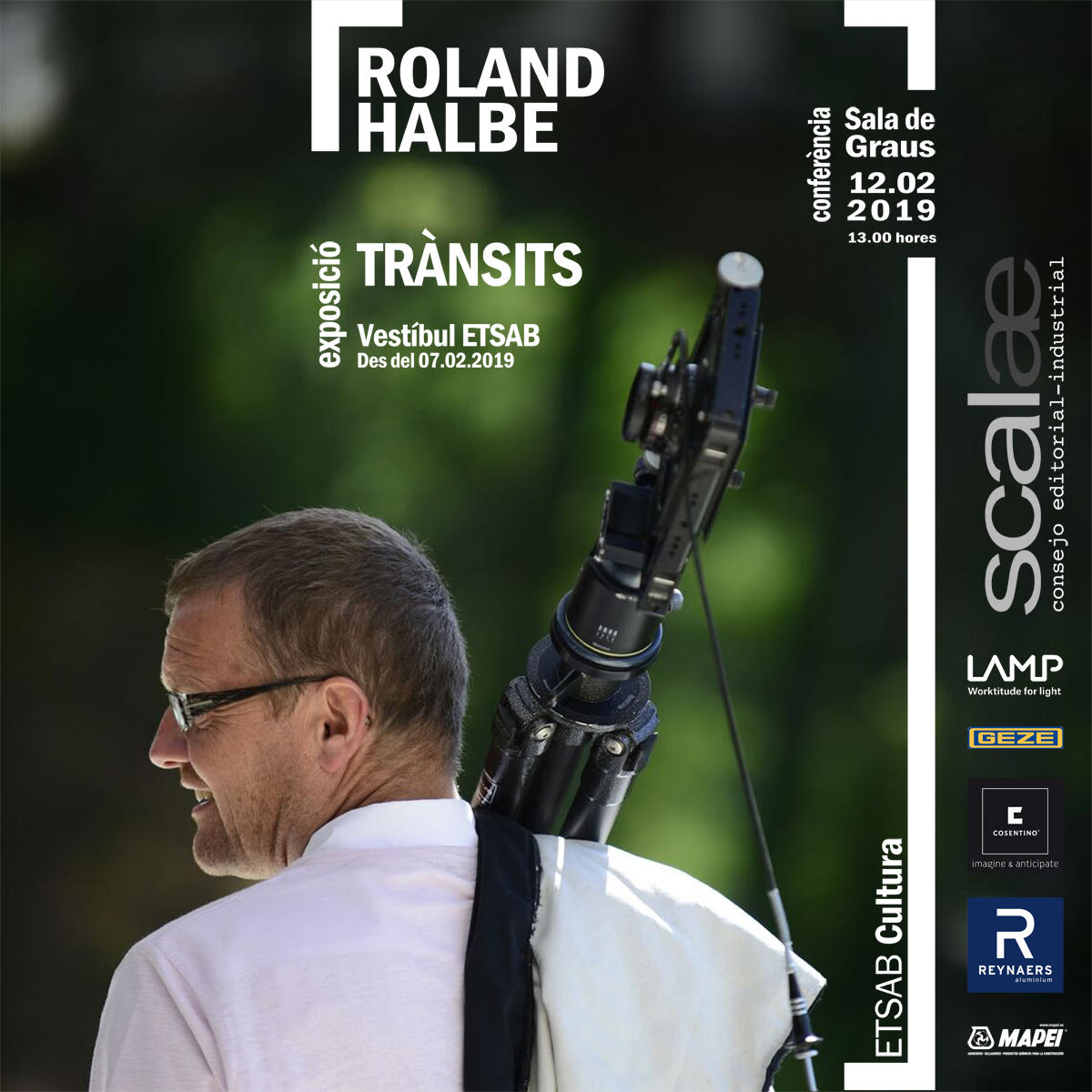 MapeiSpain's tweet photo. 🔵 Mesa redonda e inauguración “#SCALAE 9 fotografías de Roland Halbe: 9 situaciones” #ETSAB #UPC. Diagonal 64 13:15h Barcelona con la participación de #RolandHalbe, Coll &amp; Leclerc #EMBT #CristinaGastón #EnricGranell #JosepMaríadeLlobet #FélixArranz 👉https://t.co/W8NHjJBRBo https://t.co/W62bOQVR1z