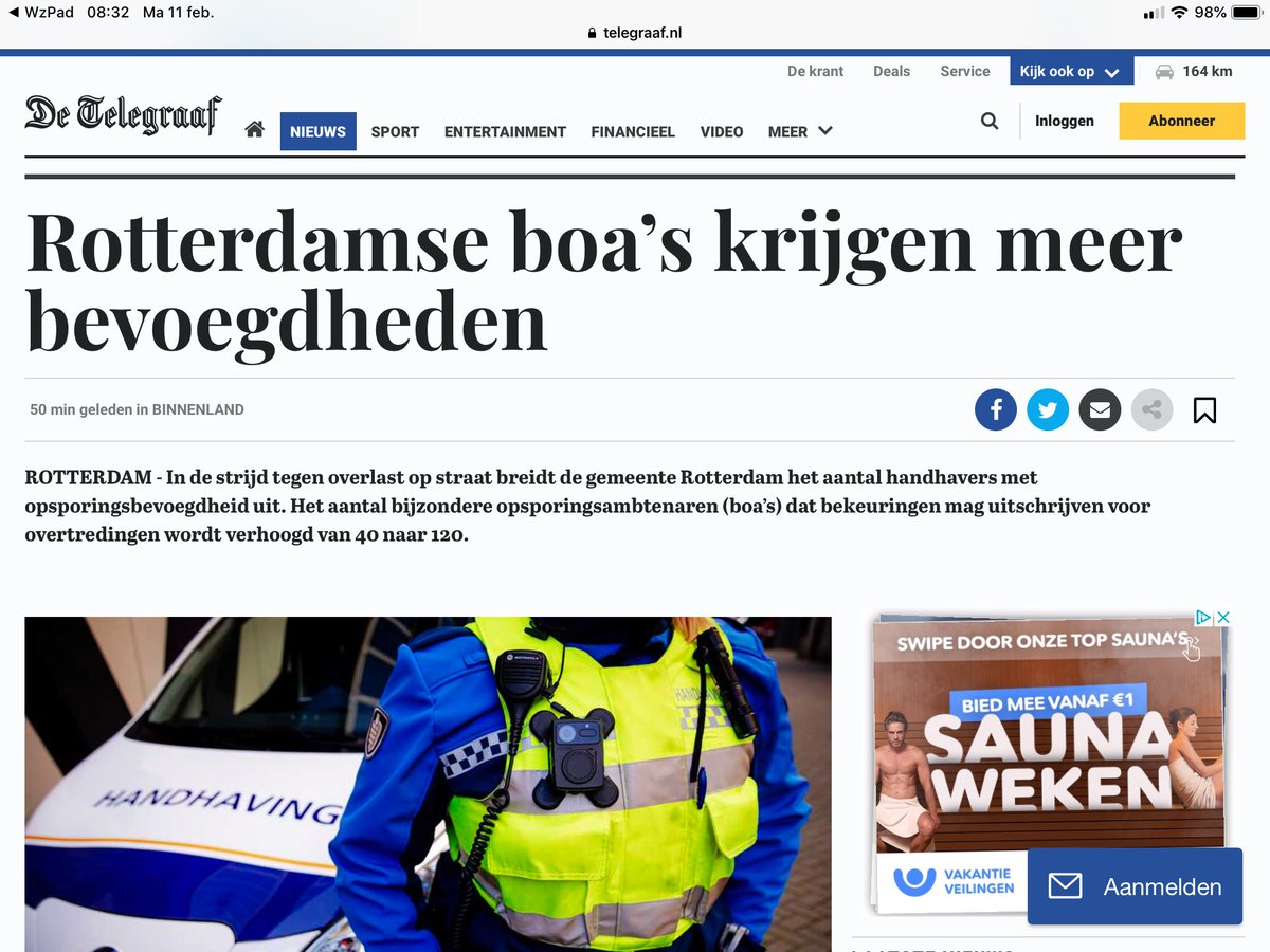 Begin van de week starten met aanpak overlast en onveiligheid in Rotterdamse wijken. BOA’s steeds sterker en present in de wijken.