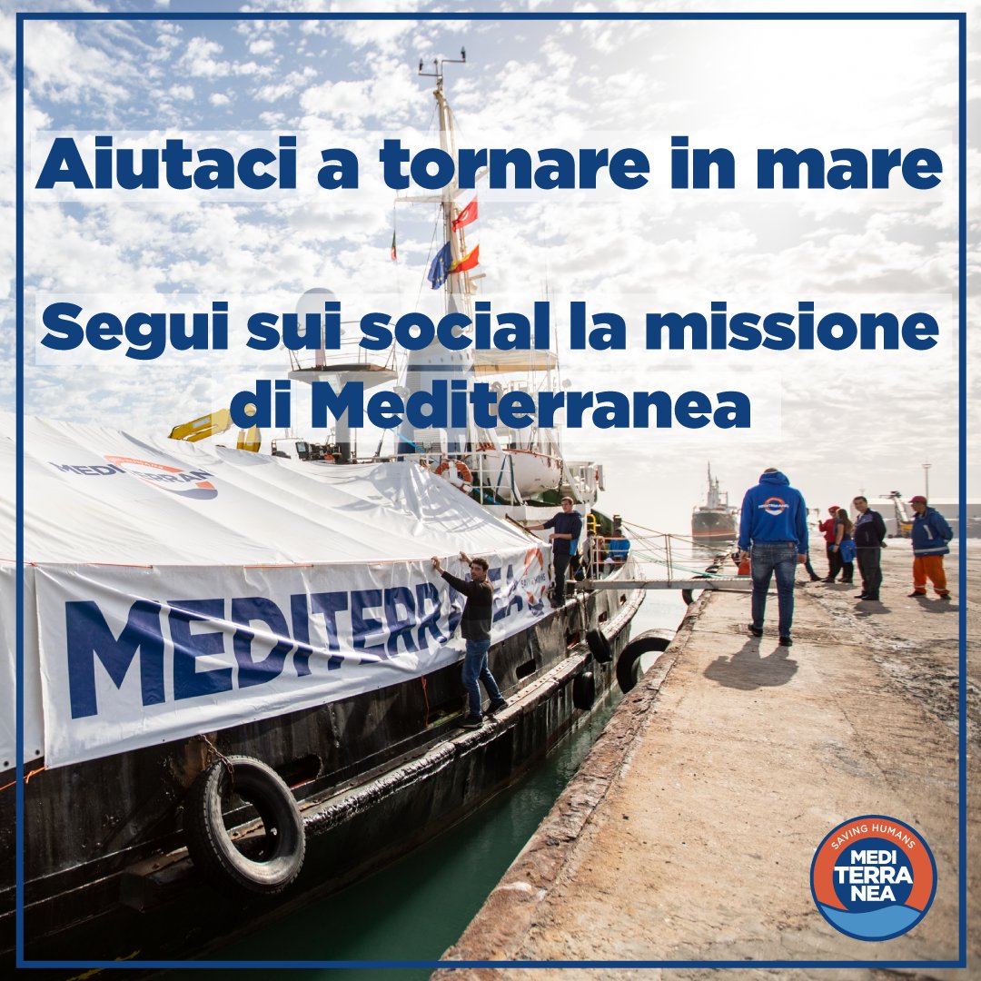 RescueMed's tweet photo. Ogni giorno muoiono 8 persone nel #Mediterraneo.
Oggi, in mare non ci sono navi di soccorso, nessuno che possa testimoniare quello che accade là dove si muore nel silenzio. 
#Mediterranea vuole tornarci il prima possibile.

Segui la nostra missione 👉🏻
https://t.co/uL5vKCCjFc https://t.co/HkAG60d5RX