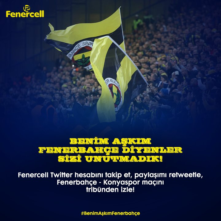 FENERCELL's tweet photo. Benim aşkım FENERBAHÇE diyenler sizi unutmadık!

Twitter hesabımızı takip et, paylaşımı retweetle, Fenerbahçe - Konyaspor maçını tribünden izle!

Yarışma Detayları: https://t.co/cL7EuEED2p https://t.co/llQtNn727a