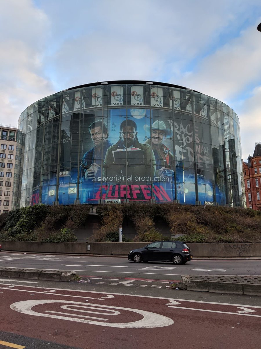 Curfew posters at the IMAX. Race begins 22nd February on @SkyOne Race your way free. @MccarthyColm @Moonagepictures @CurfewSeries @AdrianLester @BillyZane @rose_williams_ @andiosho @GuzKhanOfficial #phoebefox