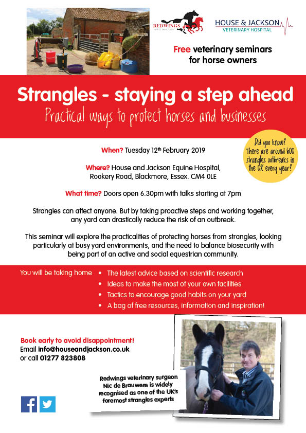RedwingsHS's tweet image. Last chance to book your FREE place at our Essex strangles seminar tomorrow! 🐴 #StampOutStrangles
redwings.org.uk/news-and-views…

Useful information, tips and advice on preventing disease to help protect your horses can also be found on our hub: redwings.org.uk/strangles