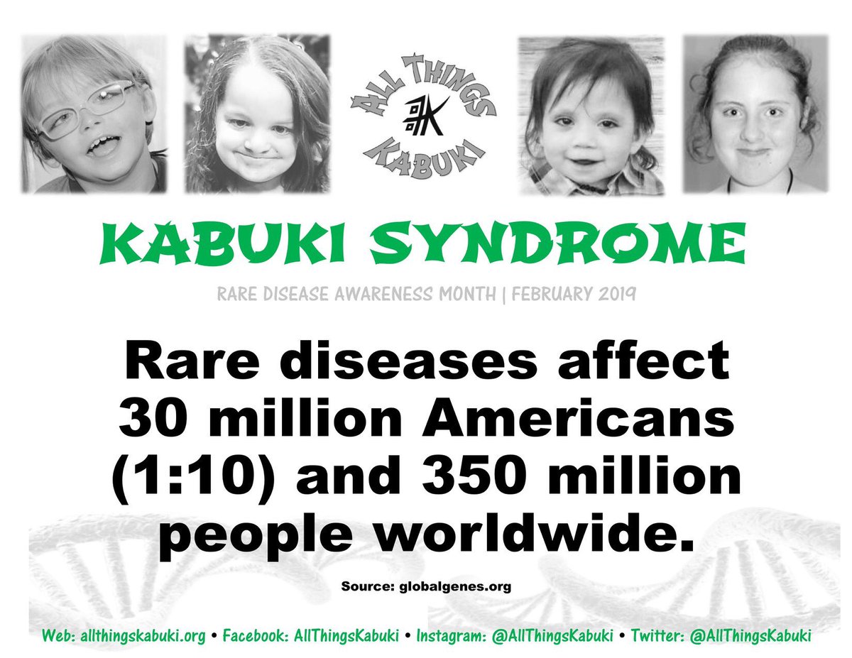 AllThingsKabuki's tweet photo. 🦓 Rare Disease Awareness Month 🦓 Rare diseases affect 30 million Americans (1:10) and 350 million people worldwide.
#rarediseasemonth #kabukisyndrome #allthingskabuki #rareisbeautiful #advocate #awareness #themoreyouknow #wrdd2019 #wearerare #careaboutrare https://t.co/fIpctjtsvV