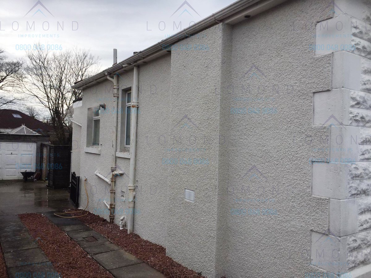 LomondImproves's tweet photo. Happy #MondayMorning We hope everyone had a wonderful weekend. Here's Another #Roughcasting Installation that was completed on Friday for a customer in #Bearsden. Call us #TODAY on 0141 406 3800 or visit our #website. https://t.co/ry3zzbpkoc #MondayMotivation https://t.co/XDoFgOq17e