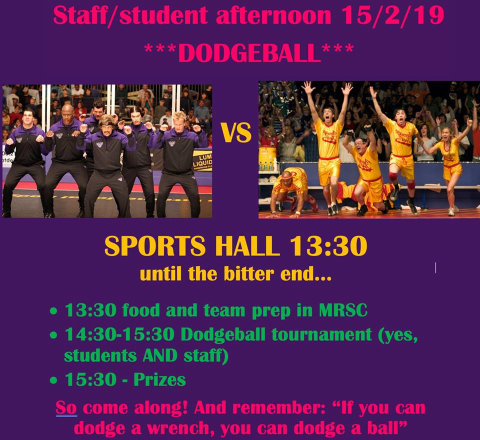 STAFF vs STUDENTS dodgeball tournament on Friday... Come and put the 5 Ds into action. We need to know numbers by Tuesday 9am to order the food! All PT students welcome, send a message to brunelphysiosoc@gmail.com to register your interest!
