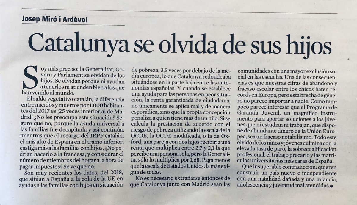 isabelpalleja's tweet image. Perquè polítics ens expliquen que el futur de l'economia i de les pensions només rau en l'immigració?Només és veritat en part.
El futur és fomentar la natalitat i cura dels infants. Les persones volen ser mares i pares i les administracions els han d'ajudar #natalitat #humanisme