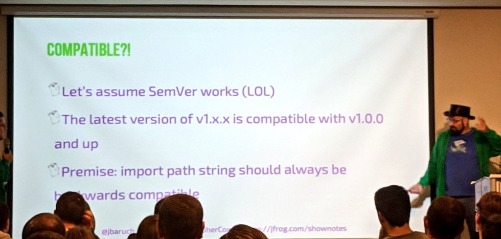 oryband's tweet image. #GoLang modules (better vendoring experiment) by @jfrog at #gopherconil