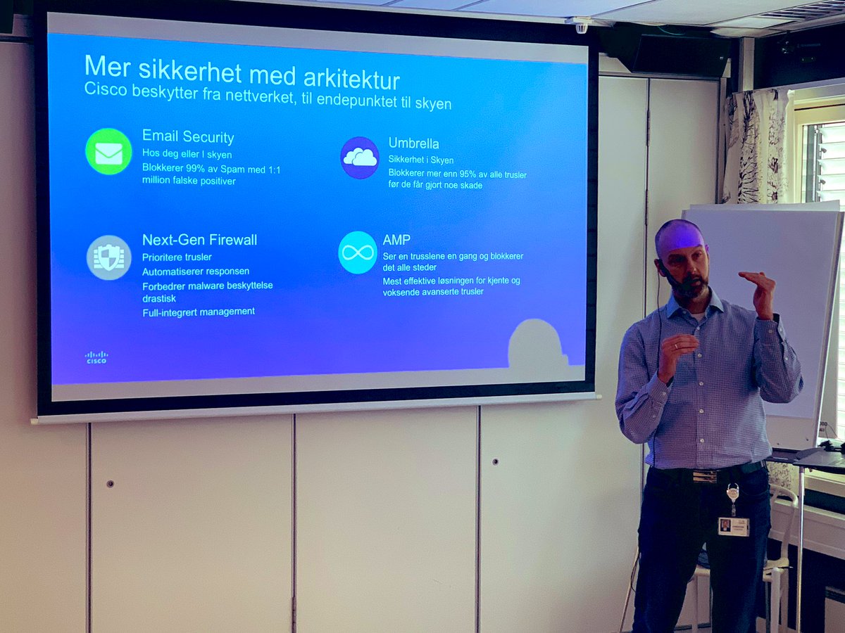 TTmmernes's tweet photo. Verden har endret seg !!!
Sier @Chrnordve sikkerhetsekspert fra @CiscoSecurity @CiscoNorway og beskriver enkelt og greit hvordan man kan få kontoll på
#O365 #Forretningsapplikasjoner #Tjenester #Avdelingskontor #Brukere #Roaming #Laptops #Amazon osv osv med #Ubrella https://t.co/k6toJPyHau