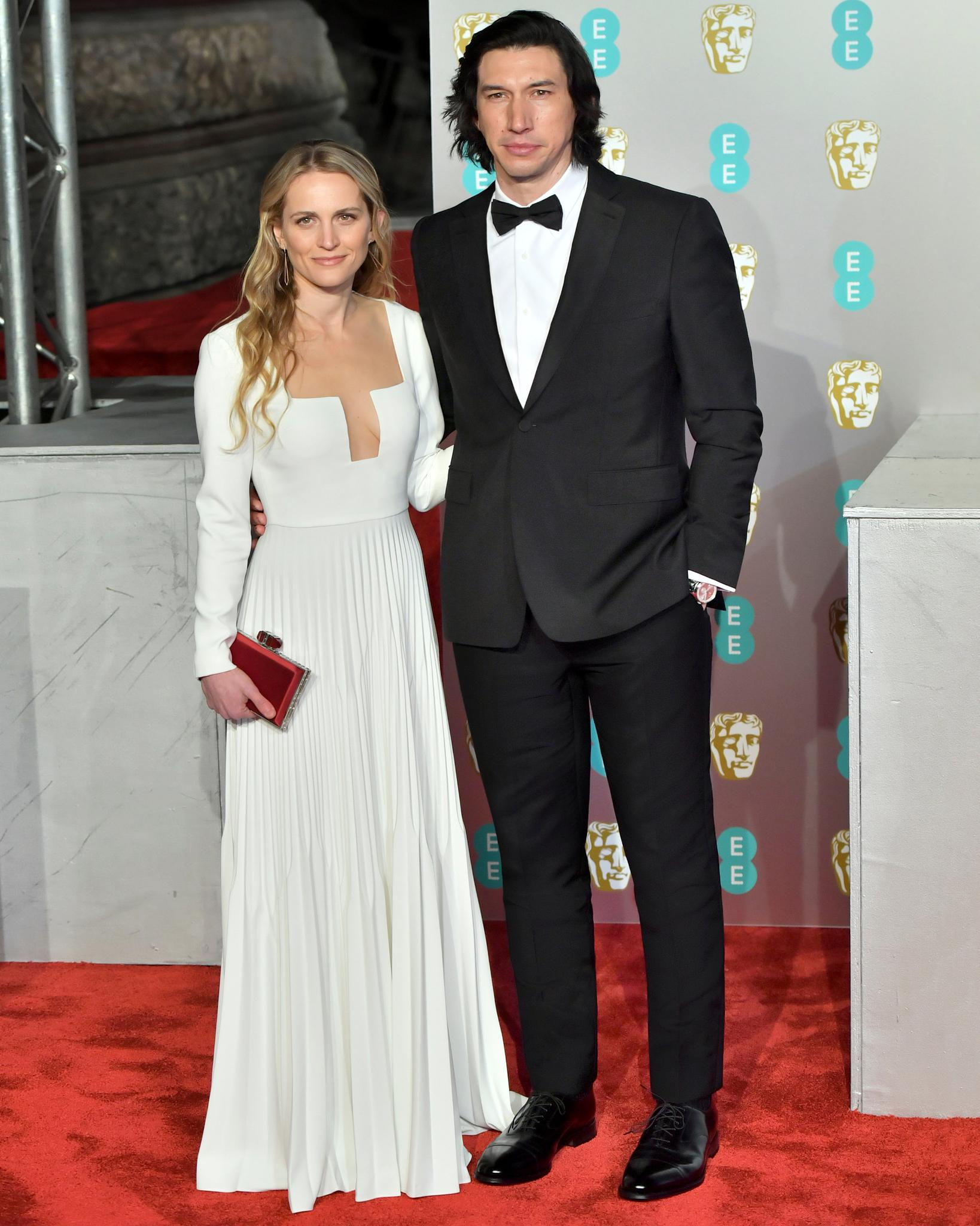 Burberry On Twitter Adam Driver With Joanne Tucker Wearing A Burberry English Fit Tuxedo Silk Bow Tie And Leather Derby Shoes For The Eebaftas Award Ceremony In London Https T Co 9yk2wwxith