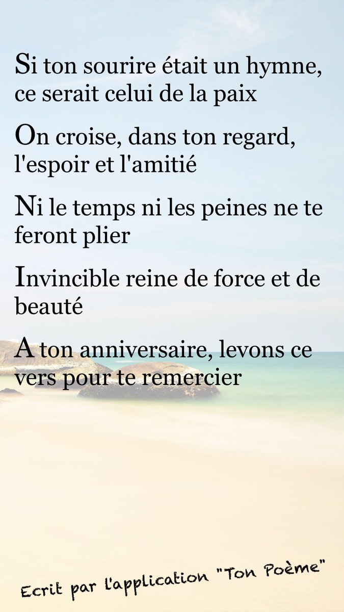 Application Ton Poeme Bon Anniversaire Soniarolland Pour Le Celebrer Une Poesie En Acrostiche Grace A L App Ton Poeme T Co Mjuyk2slm9 Creee Par Logg Apps Happybirthday Et Merci T Co Umzywygnfa Application Ton Poeme Bon Anniversaire Soniarolland Pour Le Celebrer Une Poesie En Acrostiche Grace A L App Ton Poeme T Co Mjuyk2slm9 Creee Par Logg Apps Happybirthday Et Merci T Co Umzywygnfa
