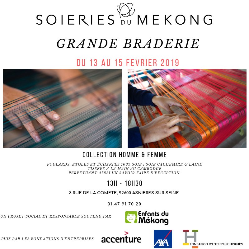 ‼️ GRANDE BRADERIE ‼️
Rendez-vous du 13 au 15 février de 13h à 18h30.
👉🏻 3 rue de la comète, 92600 Asnières Sur Seine
Métro Gabriel Péri ; Gare d'Asnières ; Bus 278

Un projet social &amp; responsable soutenu par @Enfantsdumek