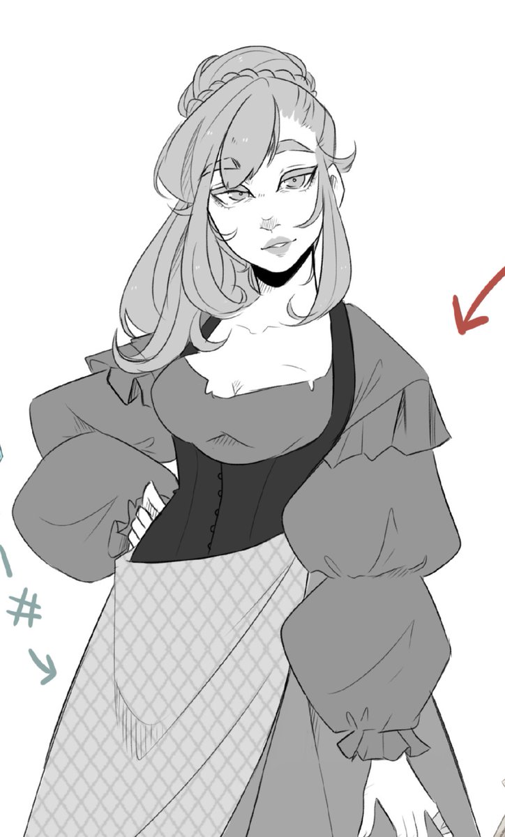 sakubakadev's tweet photo. Mildred will get a sprite update ! Instead of just a new face, she gets a whole new design. Here is the sketch #vicboys #art #sprites #gamedev https://t.co/dND7p9V6H9