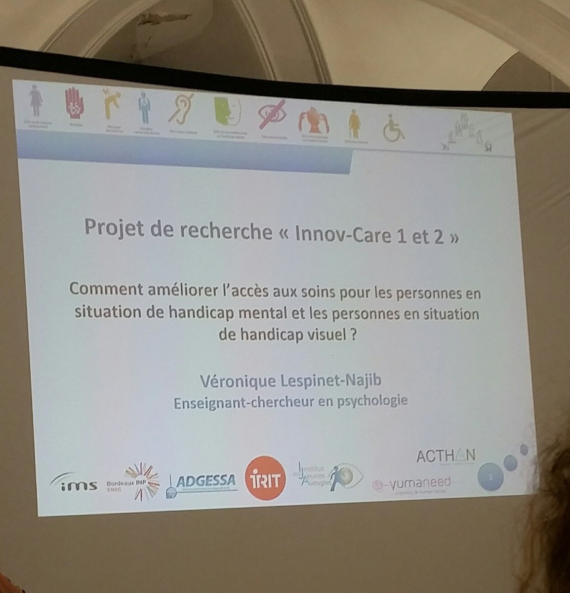Actuellement, présentation de Véronique Lespinet-Najib à l'ija sur l'accès aux soins pour les personnes en situation de handicap mental et visuel. <a href="/IRIT_UMR5505/">IRIT_UMR5505</a> <a href="/Cherchons_Voir/">Cherchons pour voir</a>