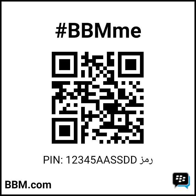 #BBMme PIN: 12345AASSDD
pin.bbm.com/E3F65077