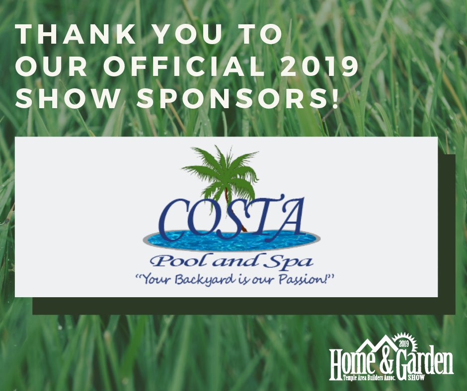 TempleAreaBA's tweet photo. Thank you so much to our official Show sponsor Costa Pool &amp; Spa, LLC for their support and sponsorship! Their continued partnership is what helps bring the #TABAHomeAndGardenShow to life year after year. We are so grateful! https://t.co/tk568TAyFO