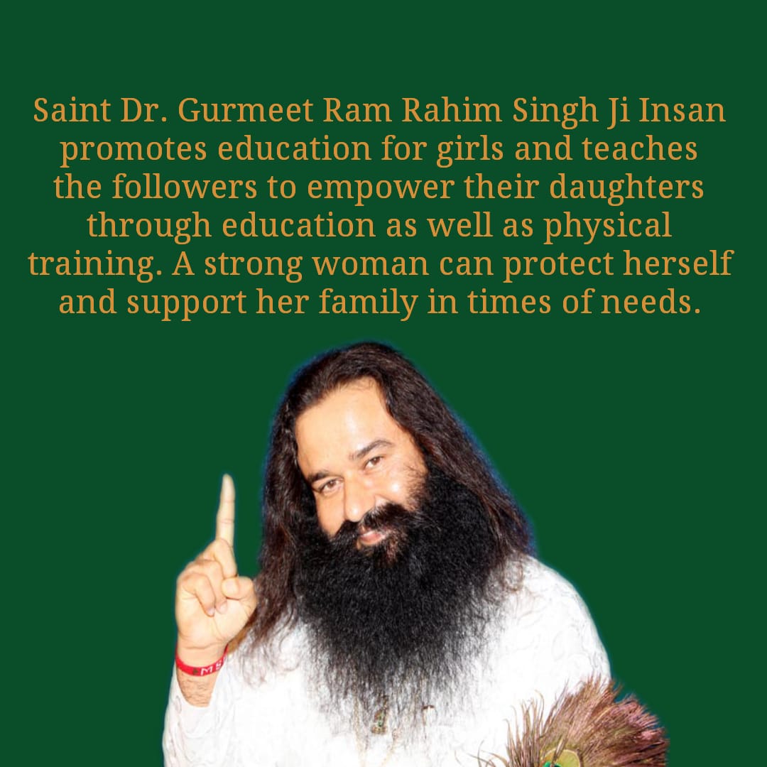 MSGSOCIALWORKS's tweet photo. #EducateGirlsSaysStRamRahim
संत डॉ गुरमीत राम रहीम सिंह जी इंन्सा  ने    
लड़कियों की शिक्षा के प्रति लोगो को जागरूक किया है।उन्हें अबला से सबला बनाया है।शाह सतनाम जी शिक्षण संस्थानों की लड़कियों ने अबतक गुरु जी की रहनुमाई में अंतरराष्ट्रीय,राष्ट्रीय खेलो में सैंकड़ों पदक जीते है https://t.co/dpO3lZCvWu