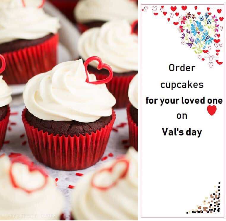 Are you struggling to find a gift for someone special this Vals day?🥰LOOK NO MORE‼️Eros Pastries is offering you the best deals for your cupcakes.Get 6 cupcakes for just Ghc24. Call 0551714449 NOW TO PLACE YOUR ORDER 🧁 .Pls RETWEET, my buyer might be on your TL❤️🔥