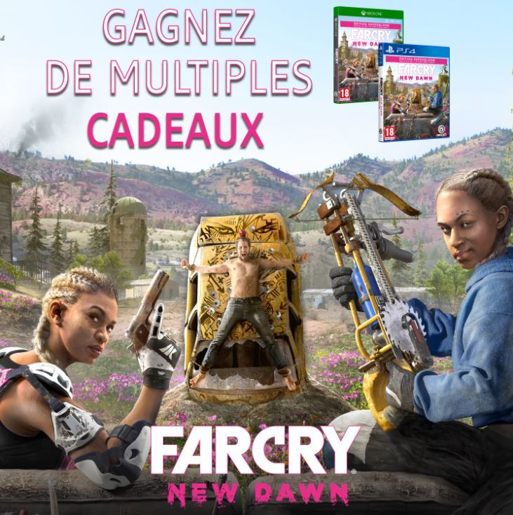 On vous fait gagner 5 jeux Far Cry New Dawn ! Pour rappel, ce nouveau Far Cry sort vendredi 👉 micro.mn/2tjCuDo ! Pour participer, RT &amp; Follow <a href="/Micromania_Fr/">Micromania-Zing</a> et <a href="/FarCryFR/">Far Cry FR</a>, Tirage au sort le 18/02 !