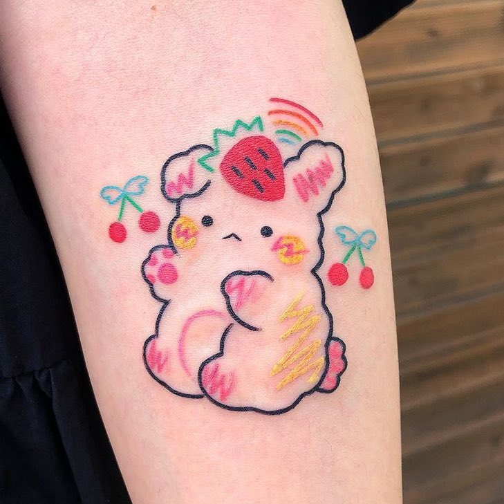 Schoolgirl glamour pawgs tattoo