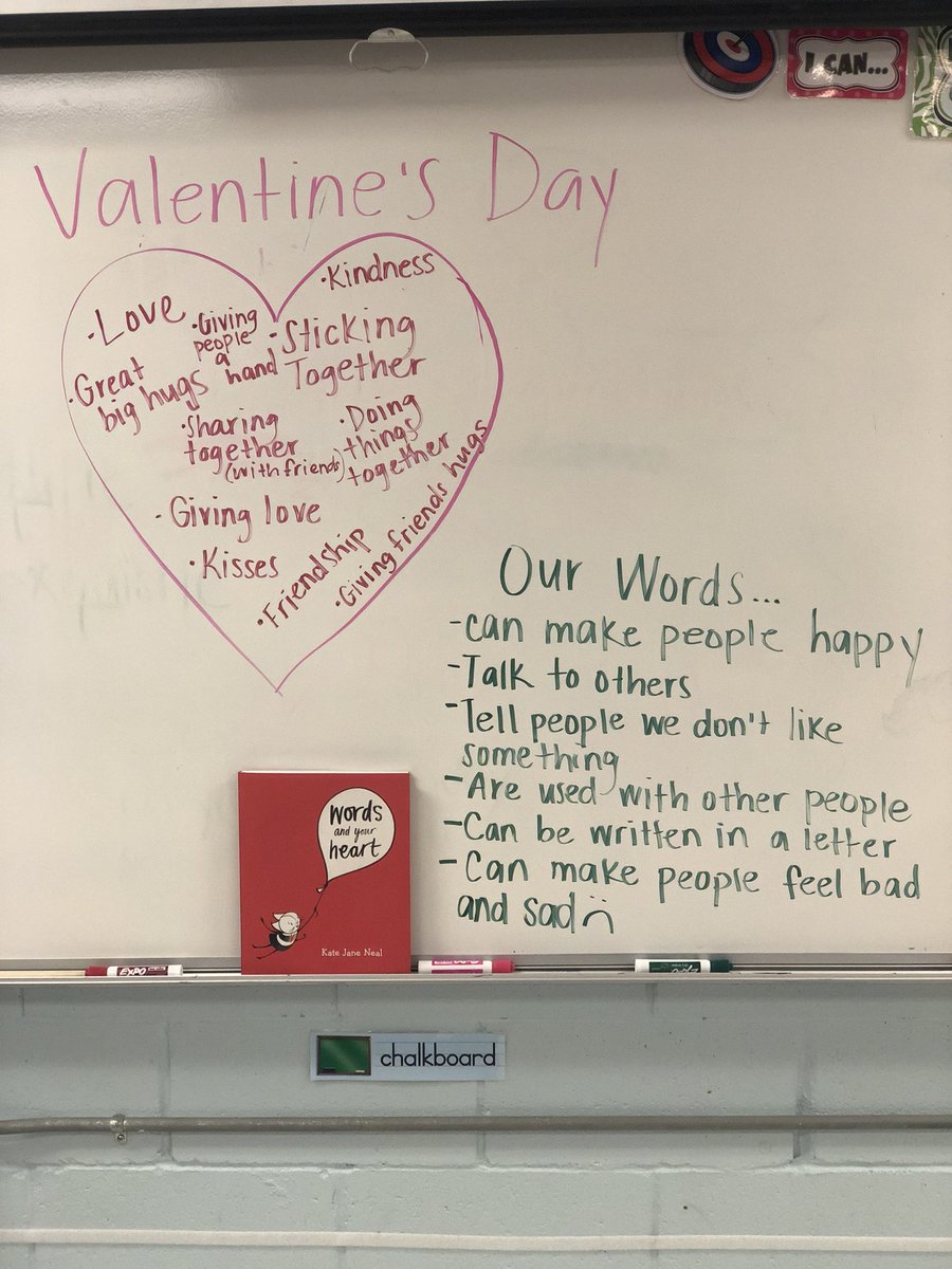 I could not be more impressed with my Purple stars this morning - our two questions were: “What is Valentine’s Day about?” And “What can our words do?” ... I was stunned by the independence and feedback from the students! #ProudTeacherMoment #shinestrong