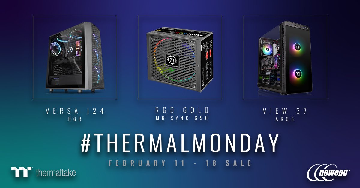 Thermaltake_na's tweet photo. Another #thermalmonday, and @newegg brings you great savings on our cases and power supplies! Don't miss out on that last component or upgrade, order today!
Save Now: https://t.co/lffpNrX1pW
#sale #deals #tech #pc #versa #view37 #corex9 #vt #psu #toughpower #newegg #thermaltake https://t.co/8aJXWlGOud