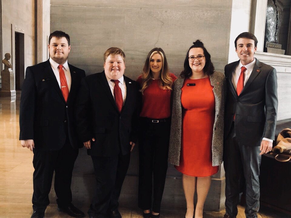 MTSUCR's tweet photo. TNCR Convention 2019 at the TN State Capitol 🐘 Also, congratulations to @treyjones0 for his new position as TNCR Vice-chairman. You’ve served MTSU CR wonderfully and will continue to do so for the state of TN! https://t.co/4HJOSAzmvI