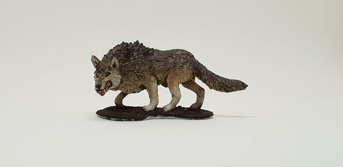 DabblyDabs's tweet photo. First Mini in a quite a while, Im happy with the result. This is Reaper Minis Bones Warg. https://t.co/Yx4JYJDvvK