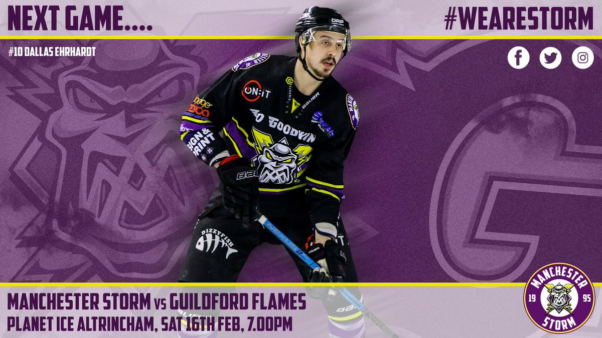 Mcr_Storm's tweet photo. Who's ready to #PackTheShelter once again THIS Saturday!? We take on @flamesicehockey as we look to take valuable League &amp; Conference points!

📅Saturday 16th February 
⏰19:00
🏟️@PlanetIceUK Altrincham
🎟️https://t.co/jJiqsWJPOq
📞0161-926-8782

#WeAreStorm | #DefendThePatton https://t.co/LRebDEAfMr