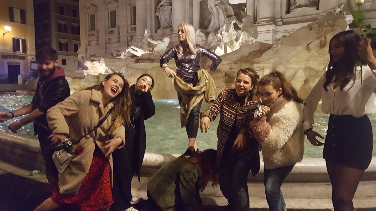 Design for Theatre, Film and Performance students on last week's study visit to Rome. <a href="/UniCreativeArts/">University for the Creative Arts</a>