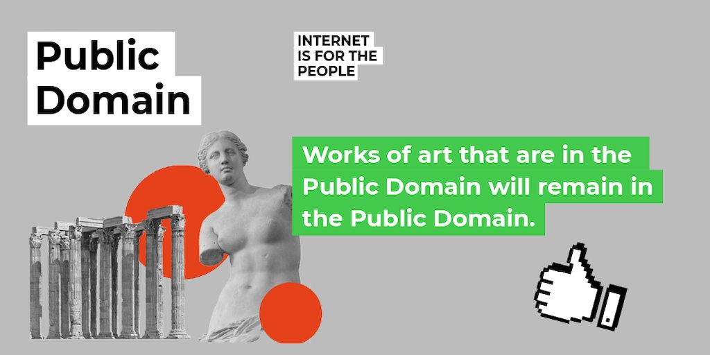 communia_eu's tweet photo. New #copyright Directive is not just about #contentfilters. Proposed law is a big win for the #PublicDomain - Works of art that are in the Public Domain will remain in the Public Domain. https://t.co/dJODvM3YdQ #SaveYourInternet #FixCopyright https://t.co/FYPhZaCW0w