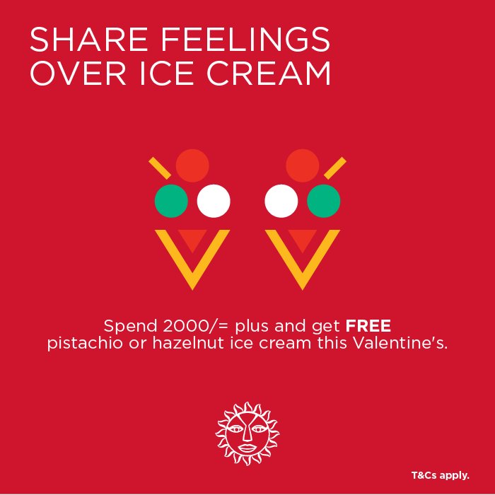 javahouseafrica's tweet image. Save space for dessert this Valentine's Day, because when you spend 2K or more, we're giving you hazelnut or pistachio ice cream on the house. #JavaLove #ShareJavaLove 🍨 🍨 🍨