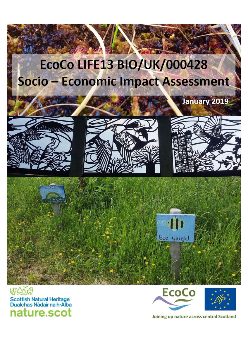 Check out #EcoCoLIFE's newly published Socio-Economic Impacts Assessment. There are significant findings on employment, ecosystem services, people's health &amp; well-being, local contractors and supply chains, and volunteering.  Final report here: ecocolife.scot/node/576