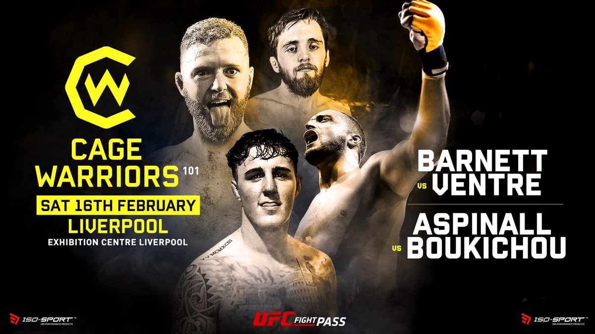 CageWarriors's tweet image. IT'S FIGHT WEEK! 🔥🔥

This Saturday we kick off what promises to be a massive 2019 with #CW101 at Liverpool’s Exhibition Centre.

Full fight card and how to watch this weekend 📺👇🏼
bit.ly/2E30DUX
